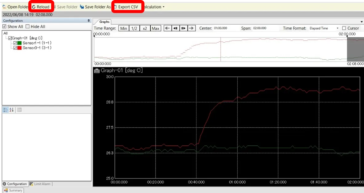 AirLogger WM2000標準ソフト 計測画面