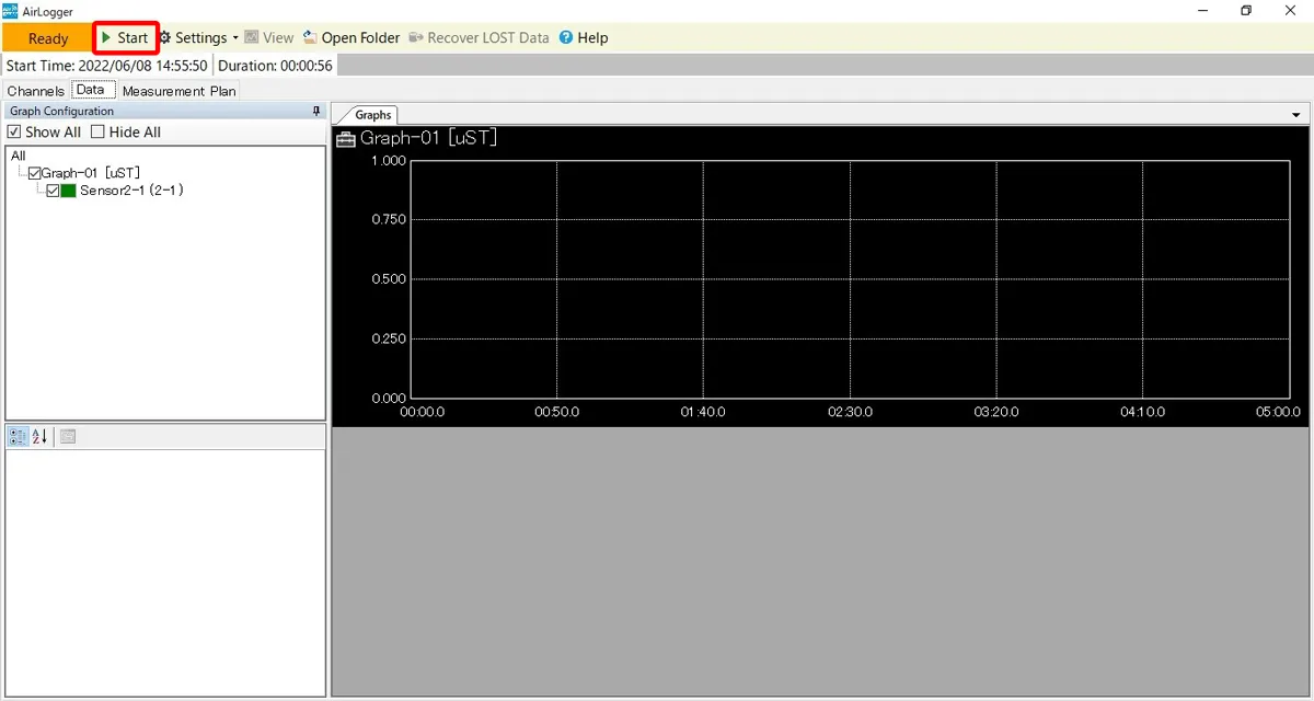 AirLogger WM2000標準ソフト SET UP画面