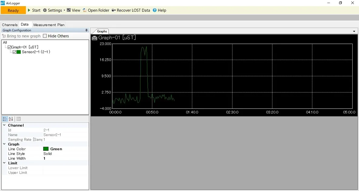 AirLogger WM2000標準ソフト 計測画面